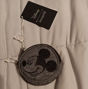 NWT Loungefly Disney Mickey Mouse Grey denim Coin Purse